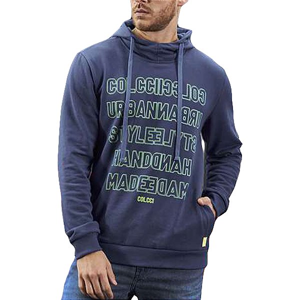 Moletom Colcci Slim Fechado Azul Masculino