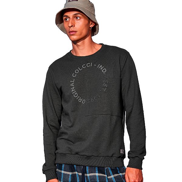 Moletom Estampado Colcci Slim Preto Masculino