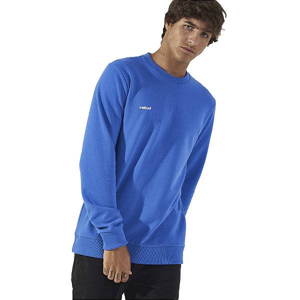 Moletom Colcci Slim Logo P23 Azul Masculino