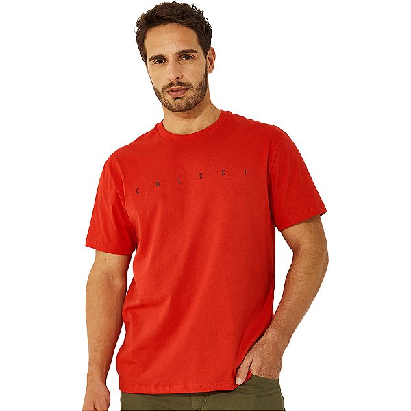 Camiseta Colcci Logo V23 Vermelho Masculino