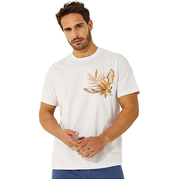 Camiseta Colcci Flower V23 Branco Masculino