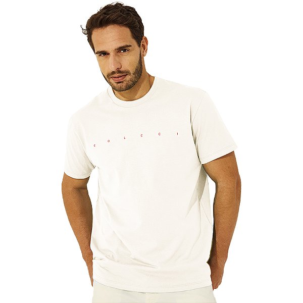 Camiseta Colcci Logo Bordado V23 Off White Masculino
