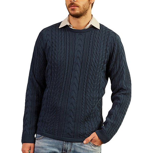 Blusão Tricô Forum Fifties Azul Masculino