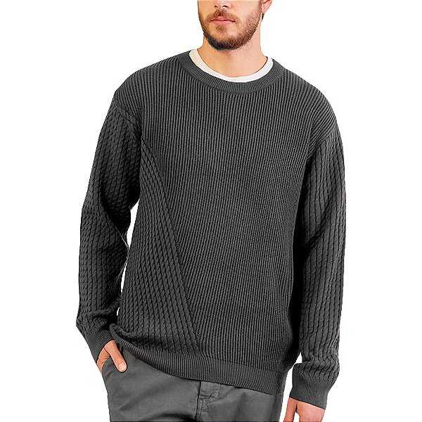 Blusão Tricô Forum Fifties Cinza Masculino
