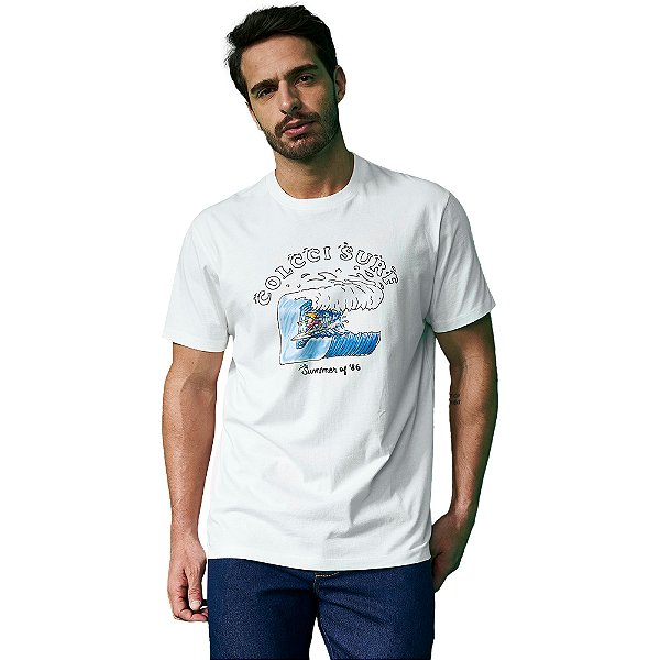 Camiseta Colcci Surf AV23 Off White Masculino