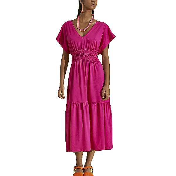 Vestido Midi Colcci Loose Rosa Feminino