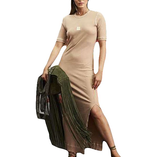 Vestido Canelado Colcci Slim Bege Feminino