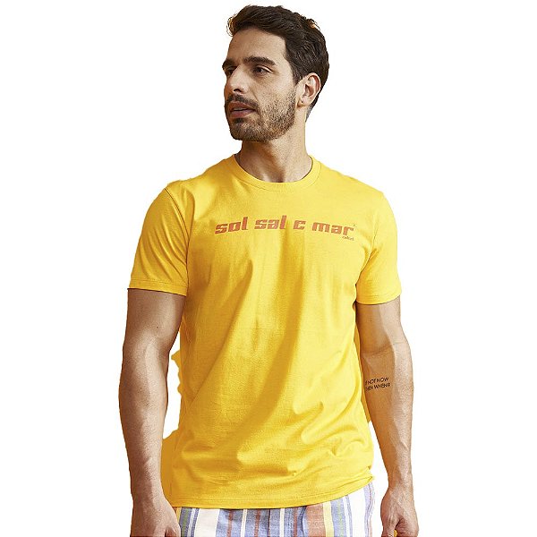 Camiseta Colcci Beach AV23 Amarelo Masculino