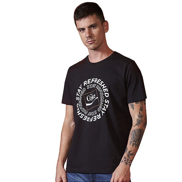 Camiseta Estampada Coca Cola Preto Ve25V Masculino
