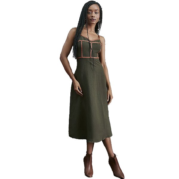 Vestido Linho Colcci Comfort Verde Feminino