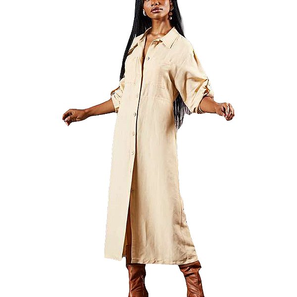 Vestido Linho Colcci Comfort Bege Feminino