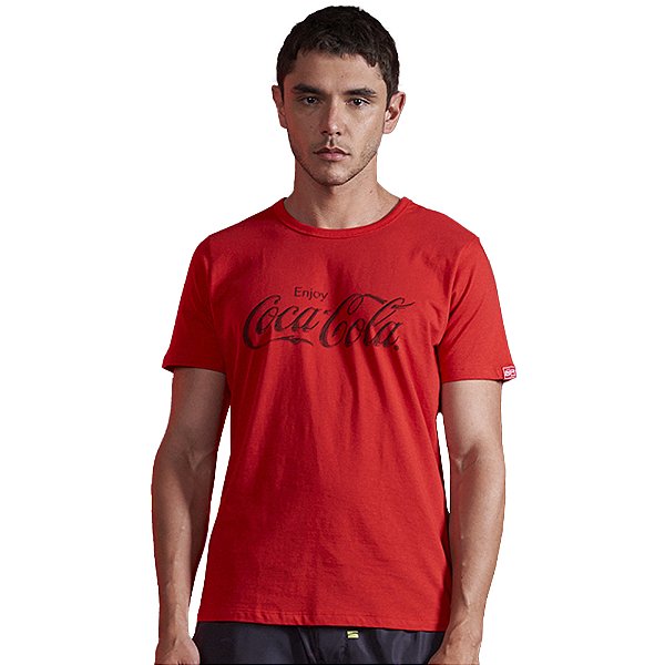 Camiseta Estampado Coca Cola Vermelho Masculino