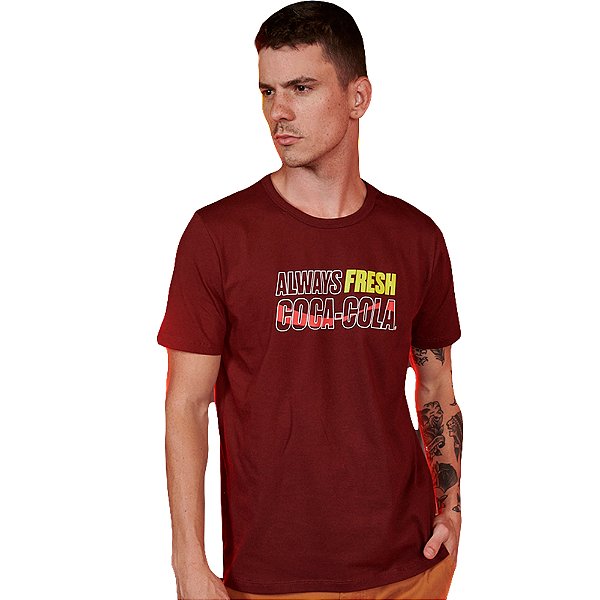 Camiseta Coca Cola Bordô Masculino