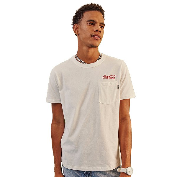Camiseta Coca Cola com Bolso P23 Off White Masculino