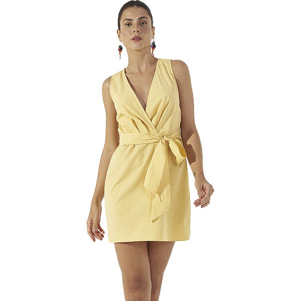 Vestido Curto Colcci Comfort P23 Amarelo Feminino