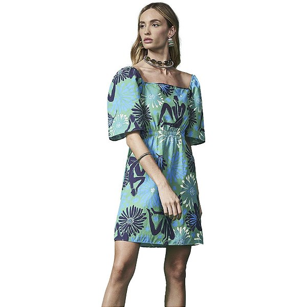 Vestido Colcci Estampado AV23 Azul Feminino