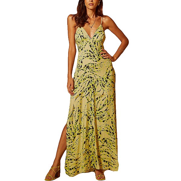 Vestido Midi Forum Verde Estampado Feminino