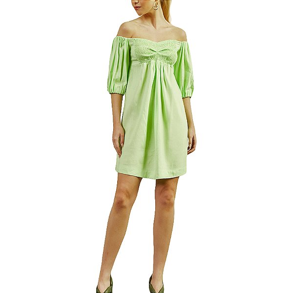 Vestido Linho Forum Style Verde Feminino
