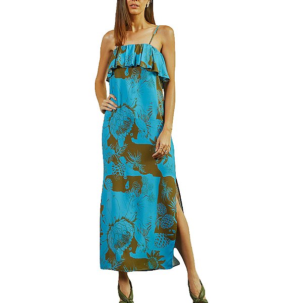 Vestido Forum Estampado Azul Feminino