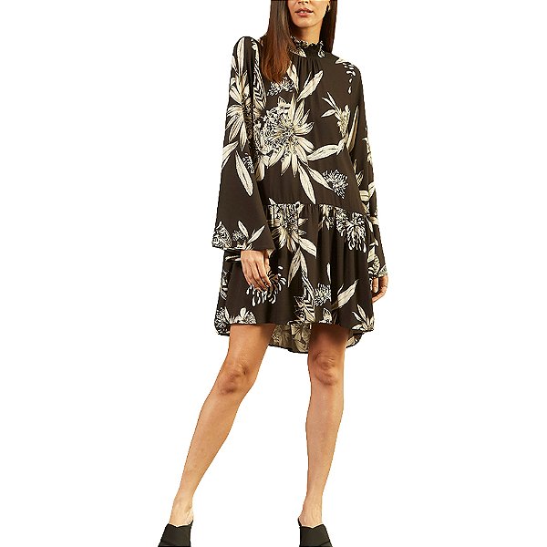 Vestido Forum Estampado Preto Feminino