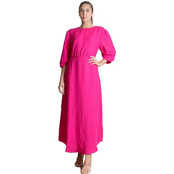 Vestido Linho Forum PR23 Rosa Feminino