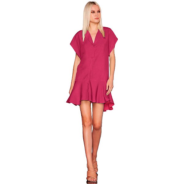 Vestido Curto Linho Forum P23 Rosa Feminino