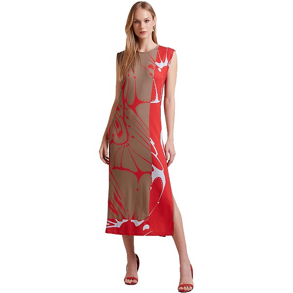Vestido Estampado Forum Vermelho Feminino