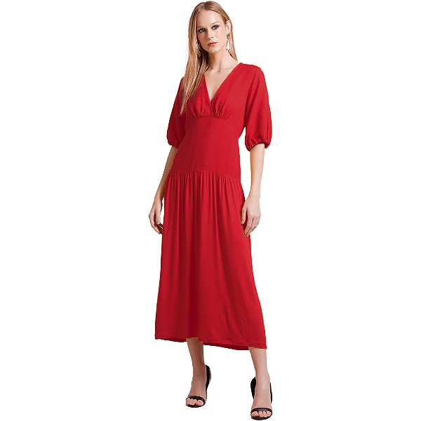 Vestido Linho Forum Vermelho Feminino