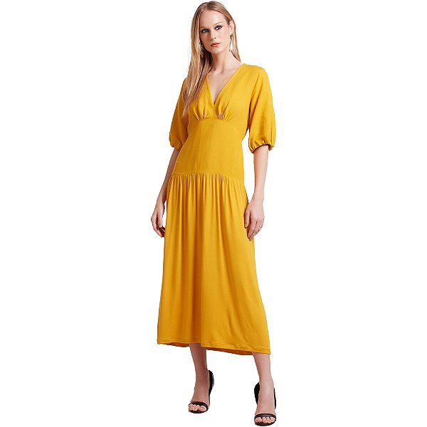 Vestido Linho Forum Amarelo Feminino