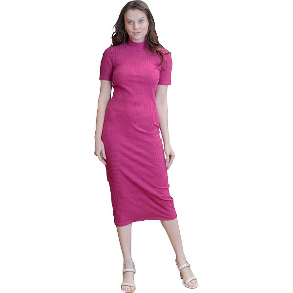 Vestido Canelado Forum Rosa Feminino