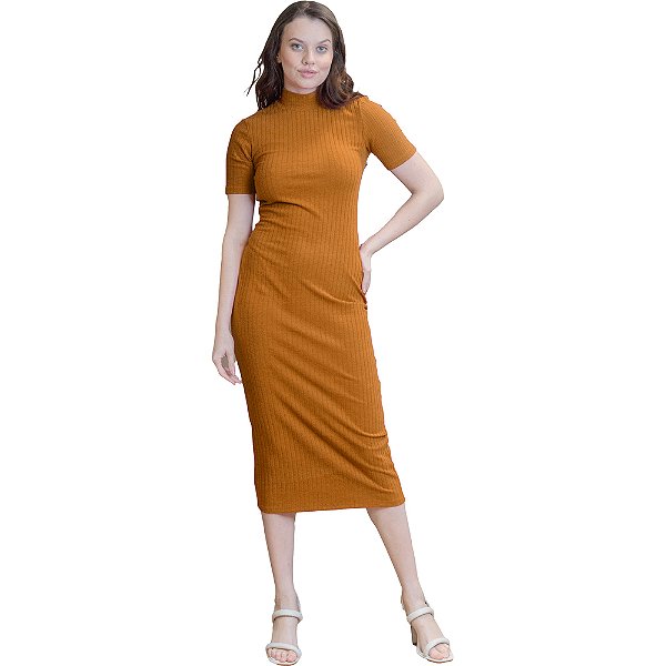 Vestido Canelado Forum P23 Amarelo Feminino