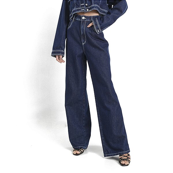 Calça Jeans Myft Full Lenght Super High Ve25V Azul Feminino