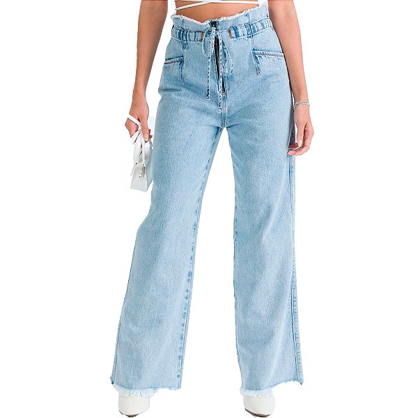 Calça Jeans Myft Full Lenght Super High Azul Feminino