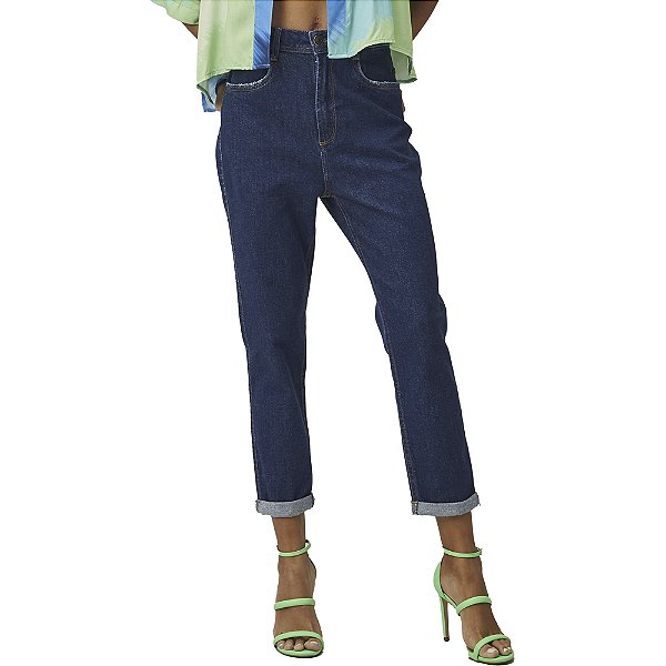 Calça Jeans Lança Perfume Mom S High V23 Azul Feminino