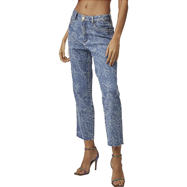 Calça Jeans Lança Perfume Reta High Azul Feminino