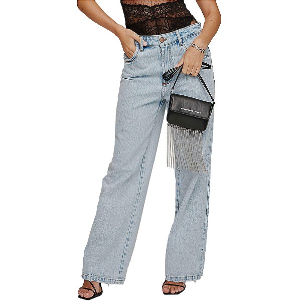 Calça Jeans Myft High Wide Leg V23 Azul Feminino