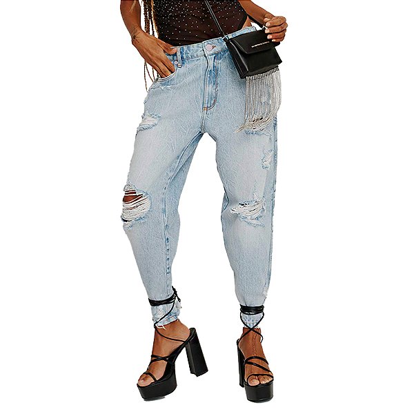 Calça Jeans Myft Relaxed High V23 Azul Feminino