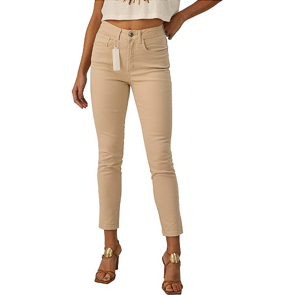 Calça Sarja Lança Perfume Ankle S High V23 Marrom Feminino