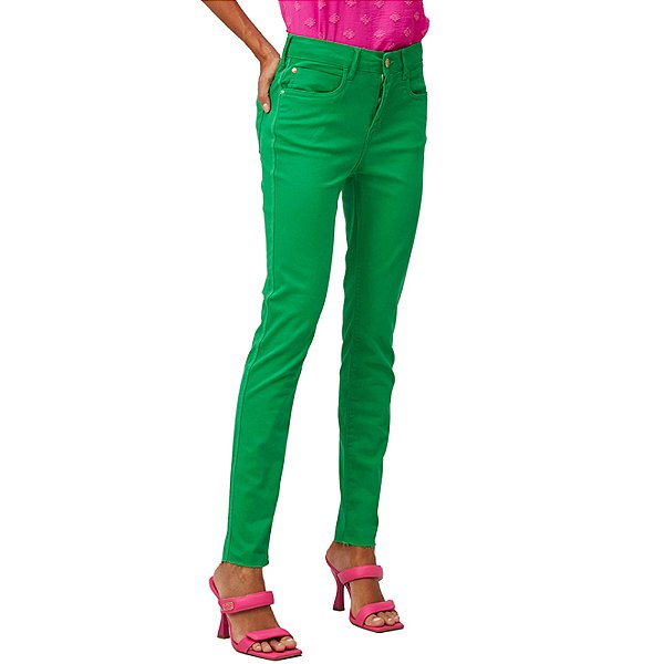Calça Sarja Lança Perfume Nix Skinny High V23 Verde Feminino