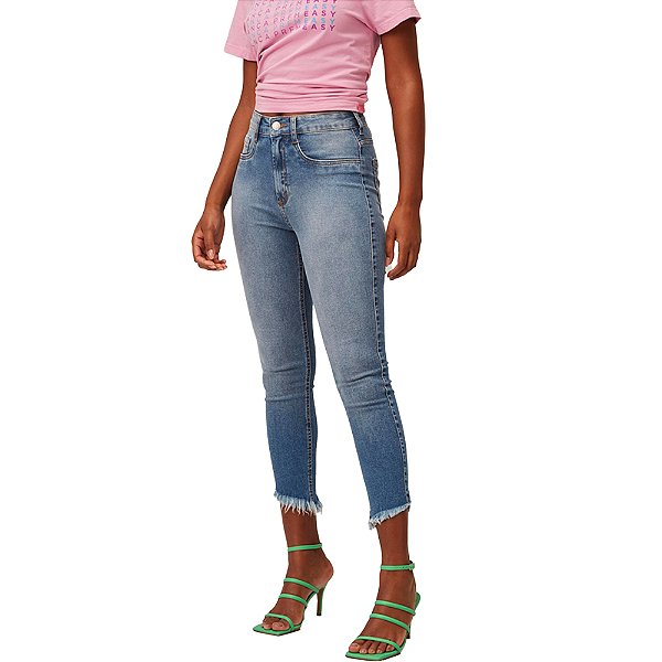 Calça Jeans Easy Lança Perfume Ankle SH V23 Azul Feminino