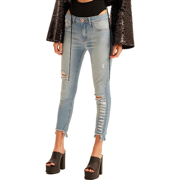 Calça Jeans Lança Perfume Diana Ankle High AV23 Azul Claro Feminino