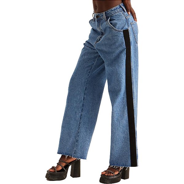 Calça Jeans Easy Lança Perfume Wide Leg High AV23 Azul Feminino