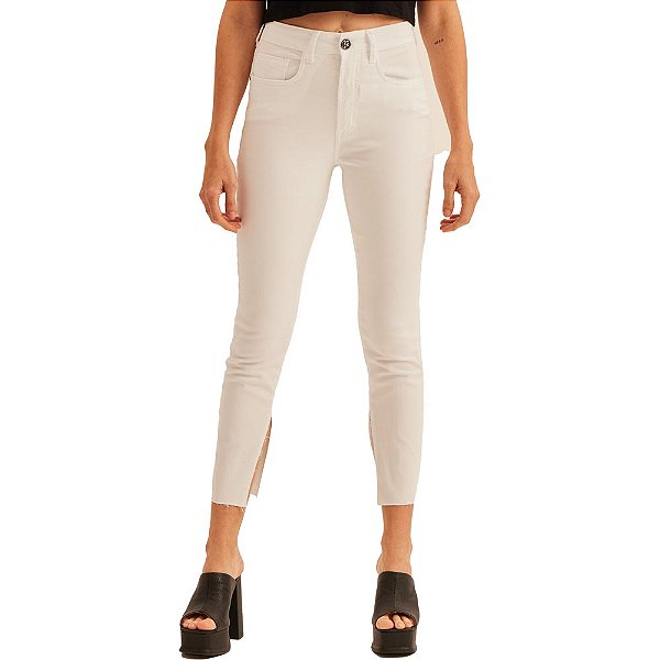 Calça Sarja Lança Perfume Vesta Ankle Super High AV23 Branco Feminino