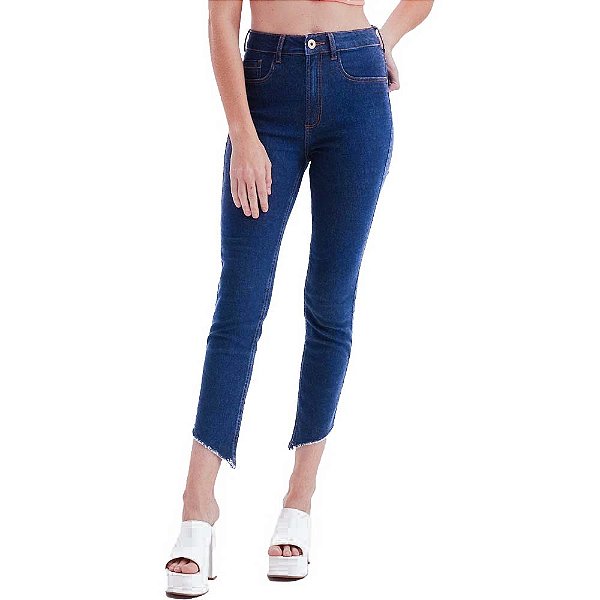 Calça Jeans Lança Perfume Ankle Super High Vesta AV23 Azul Feminino