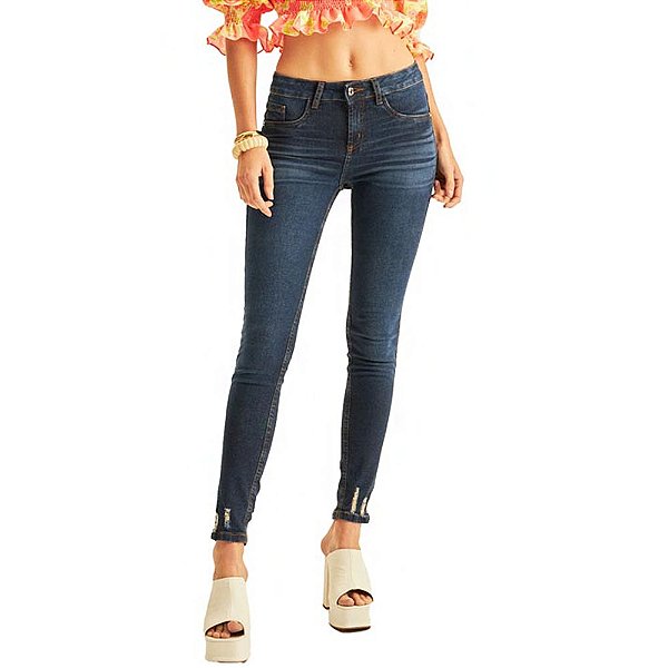 Calça Jeans Lança Perfume Vênus Skinny Low V23 Azul Feminino