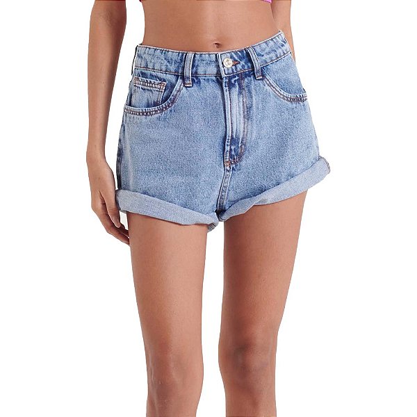Short Jeans Myft Mom Super High AV23 Azul Feminino