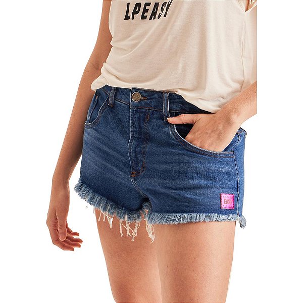 Short Jeans Easy Lança Perfume Comfort Low AV23 Azul Feminino