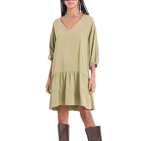 Vestido Sarja Myft Curto Verde Feminino