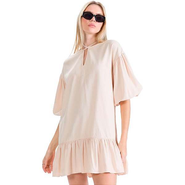 Vestido Sarja Myft Curto Bege Feminino