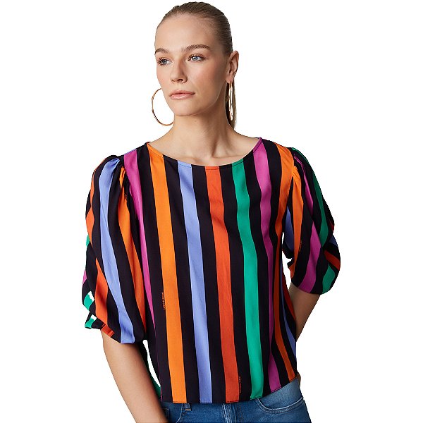 Blusa Estampada Lança Perfume Laranja Feminino